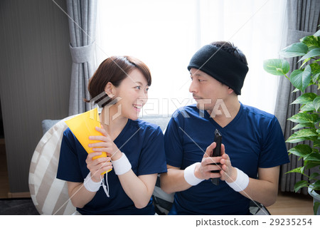 Sports watching couple Sports watching couple 29235254