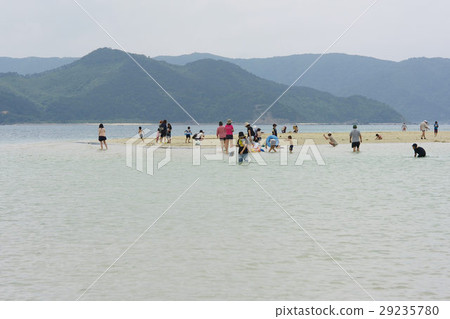奄美大島春天的春潮,遊客在隱藏的海灘(Nabama)玩 奄美大島春天的春潮,遊客在隱藏的海灘(Nabama)玩 29235780