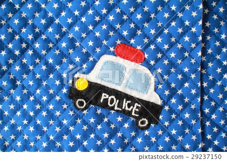 Preparation for kindergarten and school: Handmade police car applique for boys' bags 29237150
