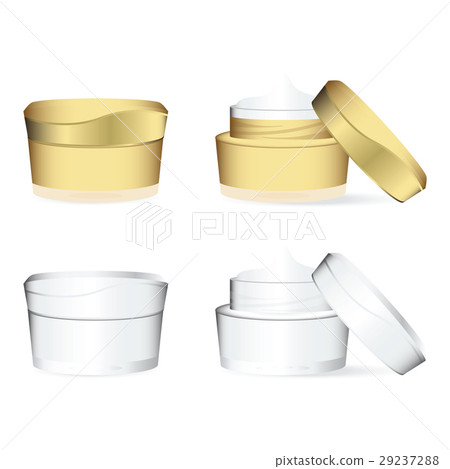 White and golden cosmetics containers 29237288