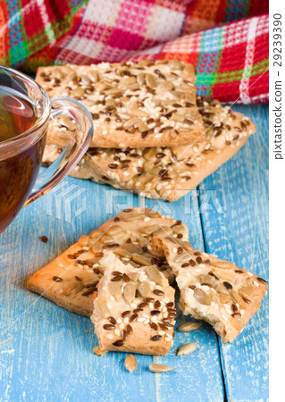 crispy bread with seeds of sunflower, flax and crispy bread with seeds of sunflower, flax and 29239390