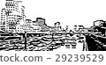 Black and white painting - Duesseldorf skyline 29239529