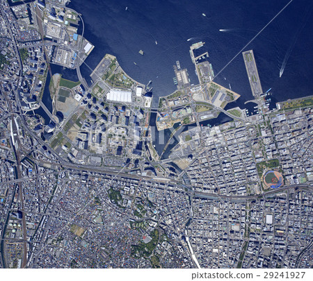 Yokohama Port surrounding wide area overhead / aerial photograph 29241927