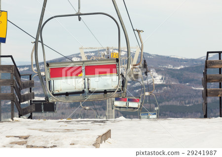 A ski lift on winter landscape A ski lift on winter landscape 29241987