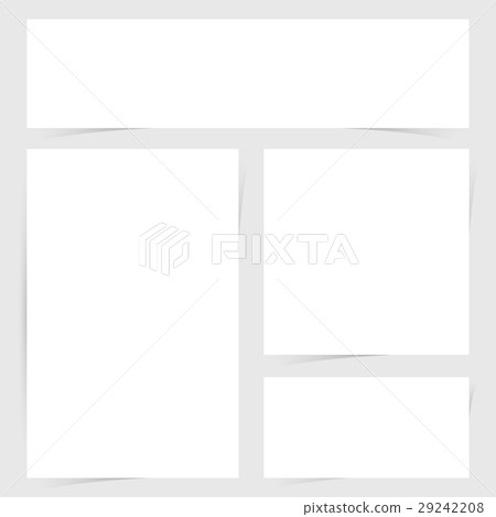 Blank white paper banner sheets with shadow - Stock Illustration ...
