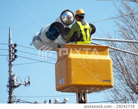 Traffic lights need periodic lamp replacement Traffic lights need periodic lamp replacement 29242739