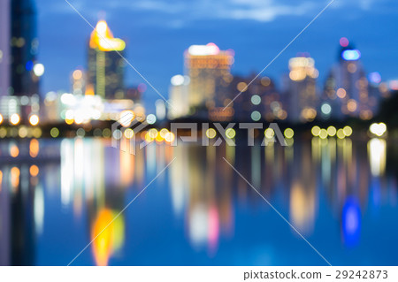 Twilight blurred bokeh office building  29242873