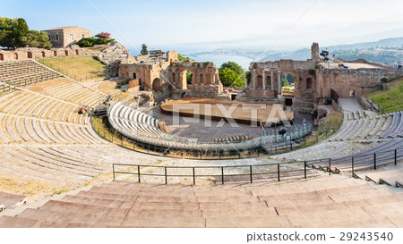 above view of ancient Teatro Greco in Taormina above view of ancient Teatro Greco in Taormina 29243540