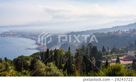 view of giardini naxos and on coast of Ionian sea view of giardini naxos and on coast of Ionian sea 29243722