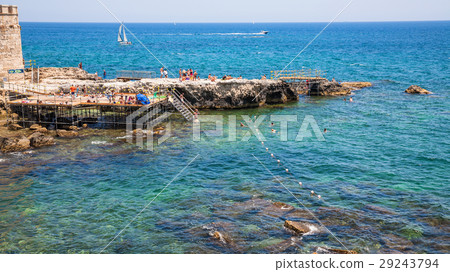 urban beach in Syracuse city in Sicily urban beach in Syracuse city in Sicily 29243794