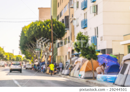 road with homeless tent,blurred. road with homeless tent,blurred. 29244501