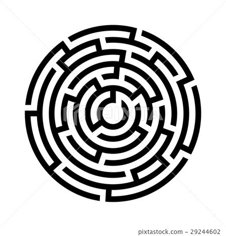 插图素材: circle maze icon. vector illustration.