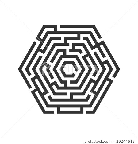 Hexagon maze, labyrinth icon. Business concept. 29244615