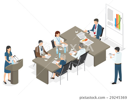 business people on meeting at office illustration stock office illustration