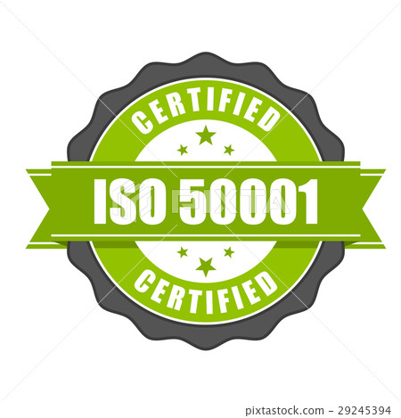 ISO 50001 standard certificate badge  29245394
