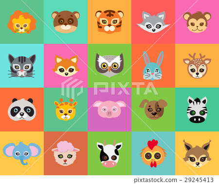 Animal Carnival. Collection of Cartoon Masks. Animal Carnival. Collection of Cartoon Masks. 29245413
