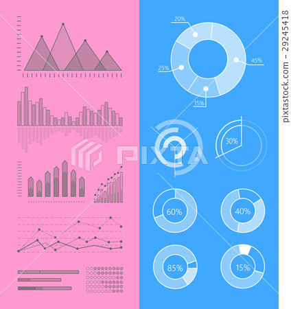 Set of Vector Graphs and Diagrams for Infographics - Stock Illustration ...