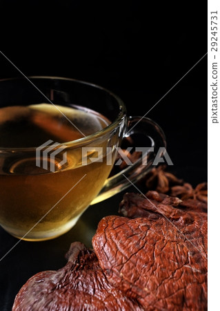 Ganoderma lucidum tea - Ling zhi mushroom. Ganoderma lucidum tea - Ling zhi mushroom. 29245731