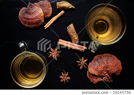 Ganoderma lucidum tea - Ling zhi mushroom. Ganoderma lucidum tea - Ling zhi mushroom. 29245736
