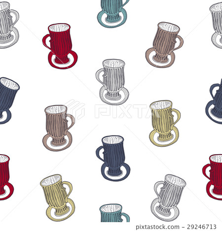 Seamless pattern with hand drawn tea and coffee Seamless pattern with hand drawn tea and coffee 29246713