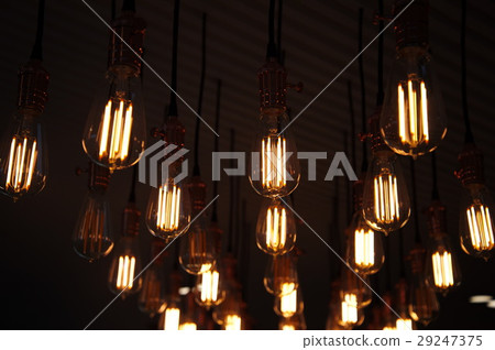 retro light bulb lamp in the dark night retro light bulb lamp in the dark night 29247375