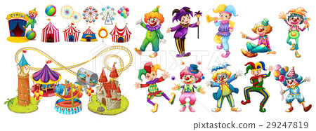 Circus clowns and many rides Circus clowns and many rides 29247819