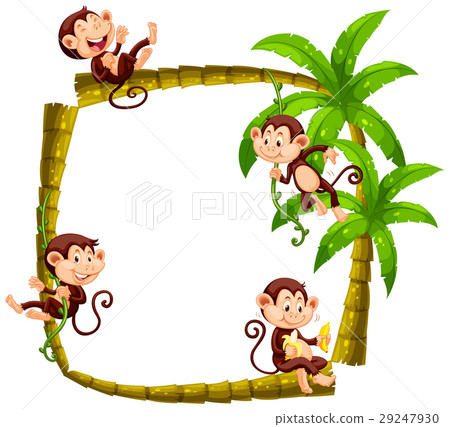 clipart of monkeys in trees