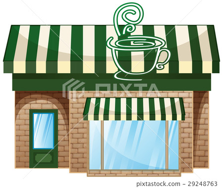 Coffee shop with green roof 29248763