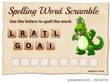 Spelling word scramble game with word alligator Spelling word scramble game with word alligator 29248783