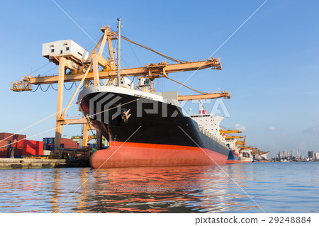 Cargo ship in the harbor for logistic import 29248884