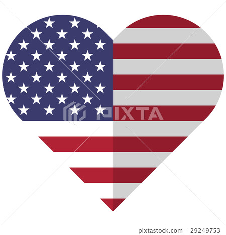 United States of America flat heart flag 29249753