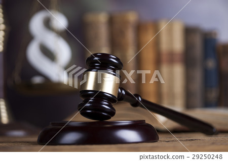 Judges wooden gavel and paragraph Judges wooden gavel and paragraph 29250248