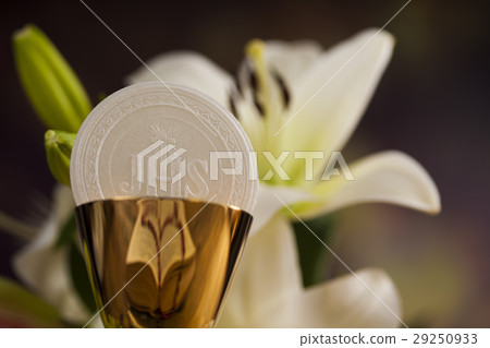 Symbol christianity religion a golden chalice  29250933