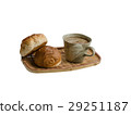 coffee break with breads on white background 29251187