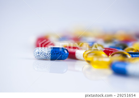 Composition with variety of drug pills background 29251654