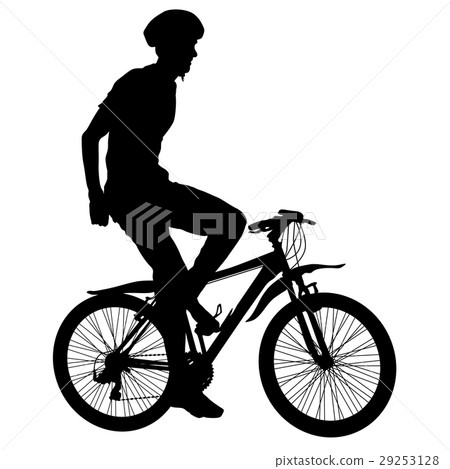 Silhouette of a cyclist male. vector illustration 29253128