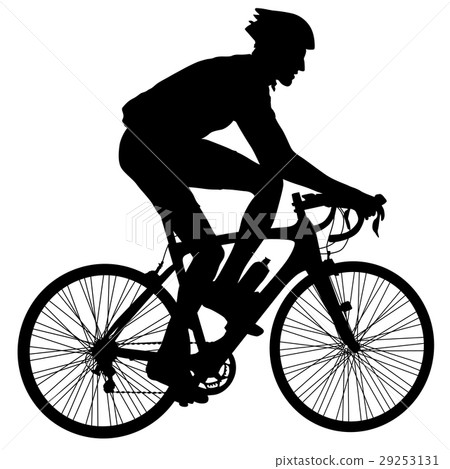 Silhouette of a cyclist male. vector illustration Silhouette of a cyclist male. vector illustration 29253131