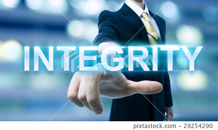 Businessman pointing at INTEGRITY Businessman pointing at INTEGRITY 29254290