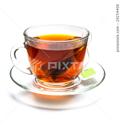 Cup of tea with tea bag isolated on white 29254408