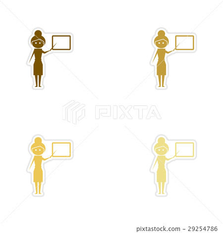 Concept paper stickers on white background woman Concept paper stickers on white background woman 29254786