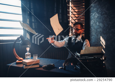 Nervous breakdown, writer throws handwritten text 29254790