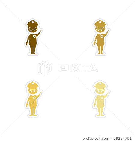 Concept paper stickers on white background male 29254791