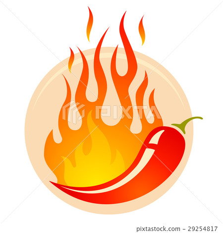 chili peppers in fire. 29254817