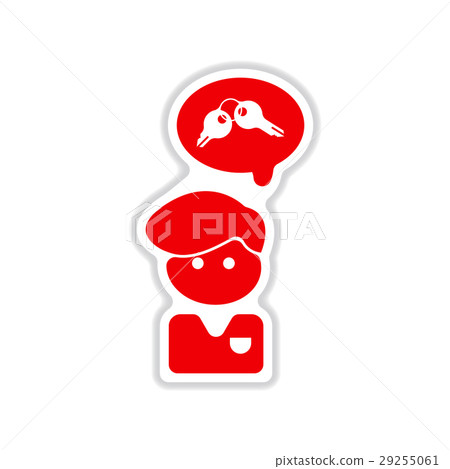 paper sticker on white background People thought paper sticker on white background People thought 29255061