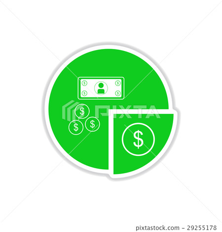 paper sticker on white background financial chart paper sticker on white background financial chart 29255178
