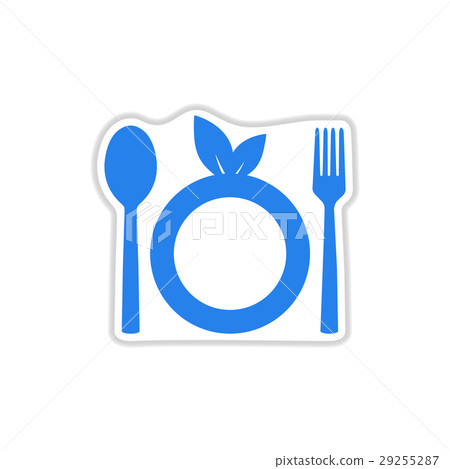 paper sticker on white background eco cutlery paper sticker on white background eco cutlery 29255287