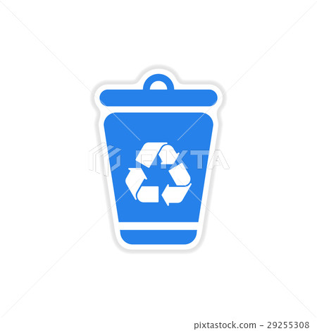 paper sticker on white background dumpster 29255308