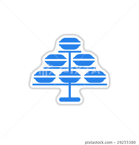 paper sticker on white background macaroon 29255380