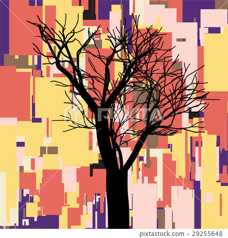Abstract square fall composition with tree Abstract square fall composition with tree 29255648