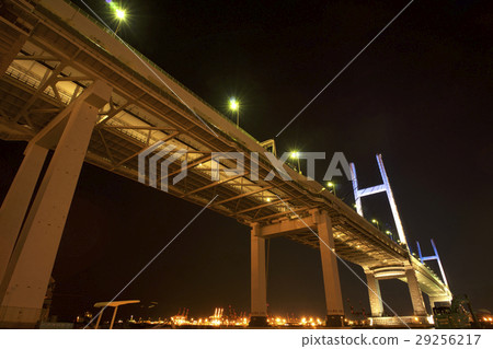 Yokohama Bay Bridge at night 29256217